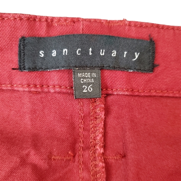 Sanctuary Womens Burgundy Mid Rise Bootcut Pants Size 26 - Picture 8 of 16
